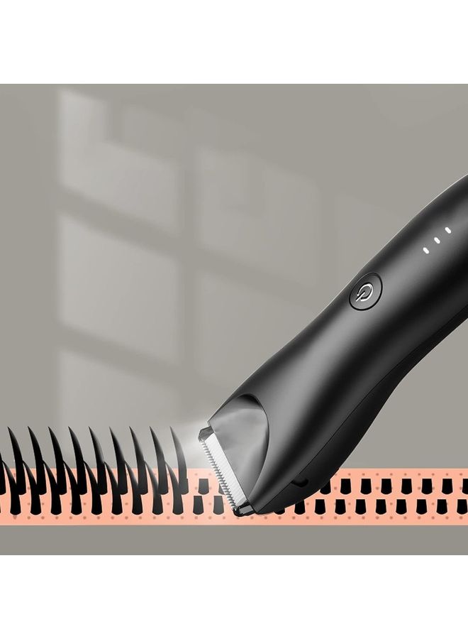 Rock Pow Electric Below-The-Belt Trimmers Built For Men Groin Hair Trimmer Body Hair Clippers Showerproof Body Groomer Waterproof Groin And Body Shaver With Universal USB Charging Black - Image 5