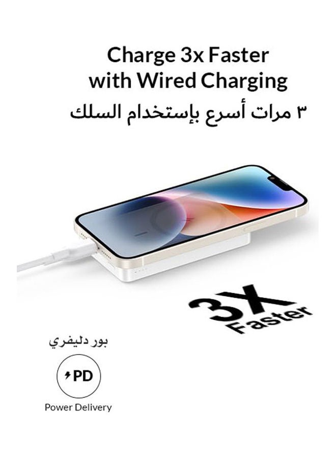 Anker - 10000 mAh MagSafe Charging, 1-Port USB-C, 1-Port USB-A, 334 MagGo Battery (PowerCore 10K) White - Image 1