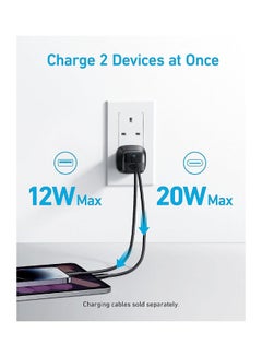آنكر شاحن 323 مزود طاقة USB-C بقدرة 33 وات ومحول منفذ USB-A A2331K21 أسود  - Image 2