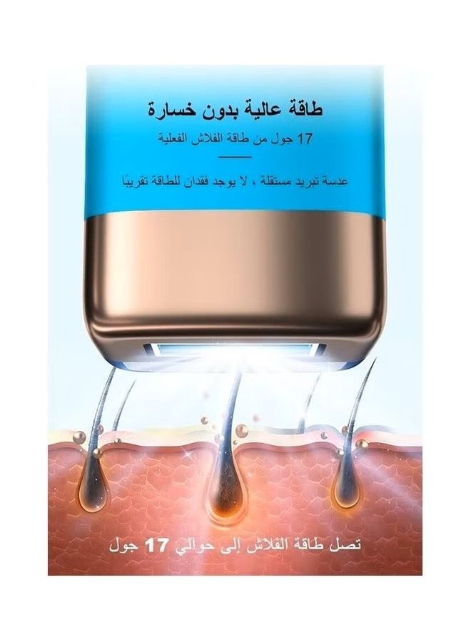 ملاي جهاز إزالة الشعر بالليزر T14 IPL بدون ألم بالليزر مع ضغط بارد 3 درجات 5 مستويات 500000 نبضة ومصابيح HR  - Image 3