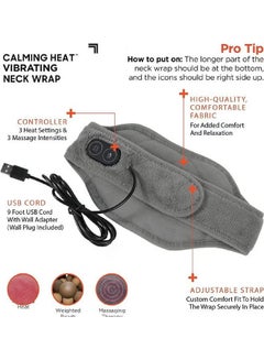 J&J Heat Neck Wrap Personal Electric Neck Heating Pad with Vibrations 3 Heat And 3 Vibration Settings- 9 Relaxing Combinations  - Image 2
