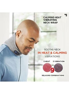 J&J Heat Neck Wrap Personal Electric Neck Heating Pad with Vibrations 3 Heat And 3 Vibration Settings- 9 Relaxing Combinations  - Image 3