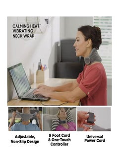 J&J Heat Neck Wrap Personal Electric Neck Heating Pad with Vibrations 3 Heat And 3 Vibration Settings- 9 Relaxing Combinations  - Image 4