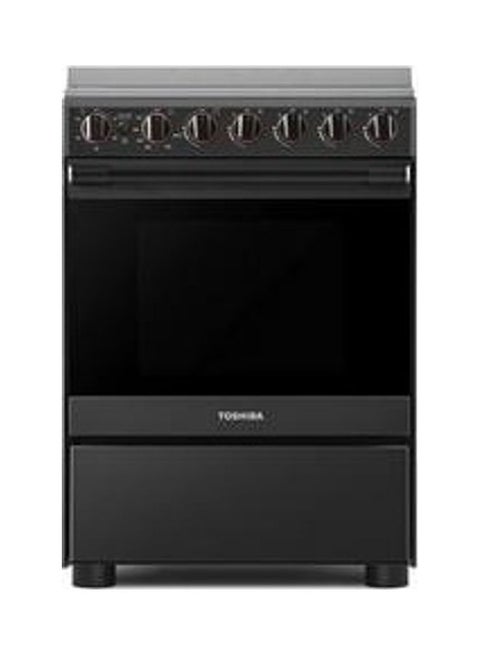 60 x 60 cm 4-Gas Burner Cooking Range With Gas Oven And Grill, Cast Iron Pan Support, TruClean Enamel Cavity TBA-24BMG4G089KS-SA Grey/Black