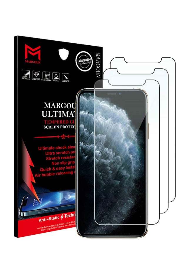 MARGOUN 3-Piece Protective Screen Glass for Apple iPhone XR Clear - Image 2