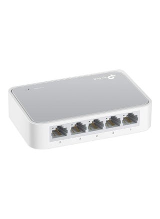5 Port 10/100 Mbps Fast Ethernet Switch | Desktop Ethernet Splitter | Ethernet Hub | Plug & Play | Fanless Quiet | Desktop Design | Green Technology | Unmanaged (TL-SF1005D) White - v1693244129/N53432761A_1