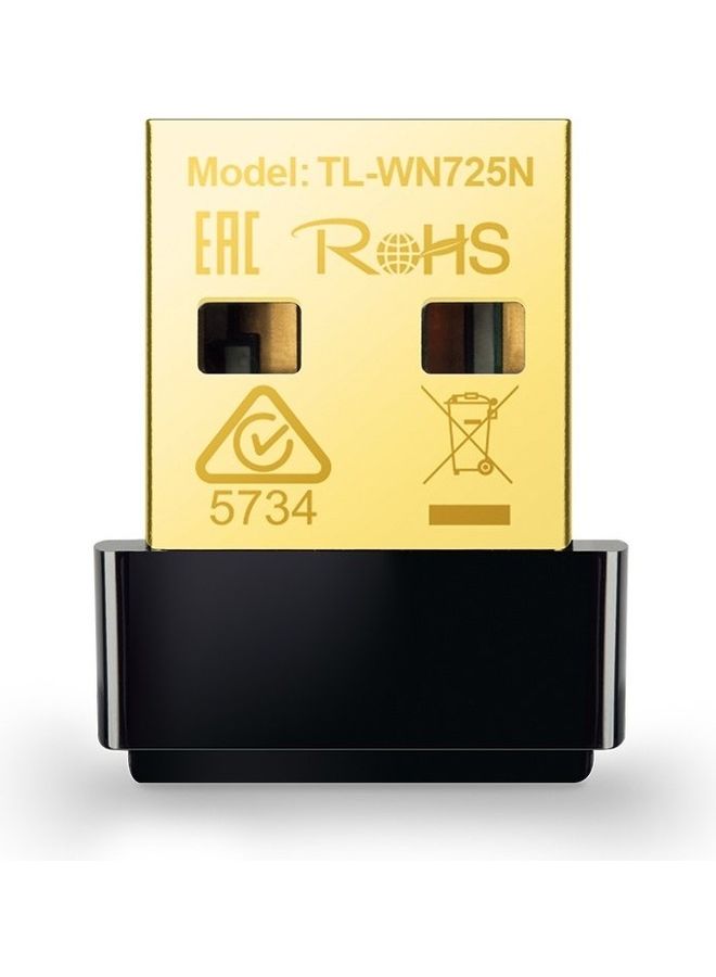 TP-LINK USB WiFi Adapter for PC(TL-WN725N), N150 Wireless Network Adapter for Desktop - Nano Size WiFi Dongle Compatible with Windows 11/10/7/8/8.1/XP/ Mac OS 10.9-10.15 Linux Kernel 2.6.18-4.4.3 Black - Image 1