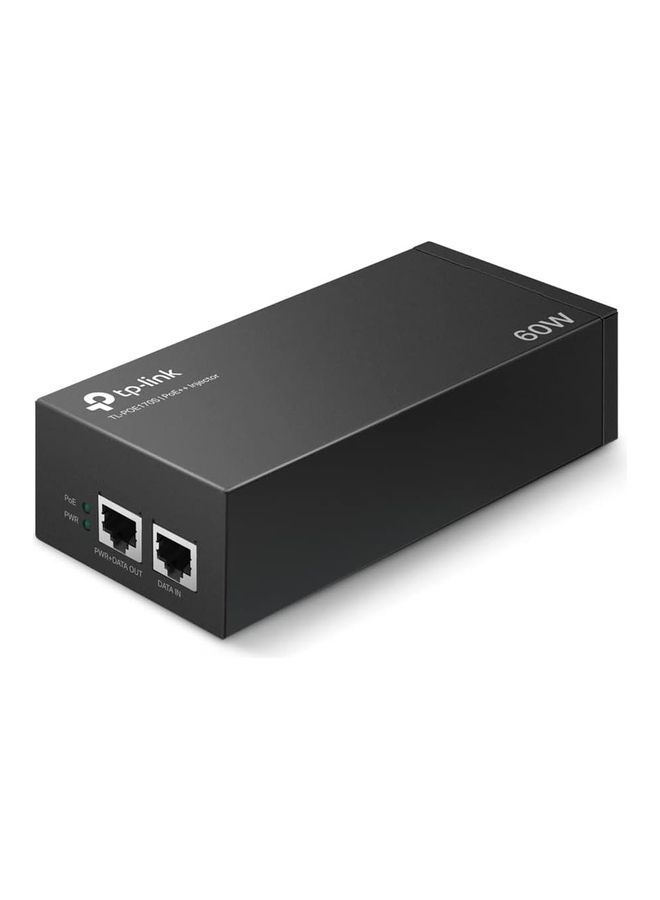 TP-LINK TL-PoE170S 802.3at/af/bt Gigabit PoE Injector Non-PoE to PoE Adapter Supplies up to 60W (PoE++) Plug & Play Desktop/Wall-Mount Distance Up to 328 ft. UL Certified, Black Black  - Image 1