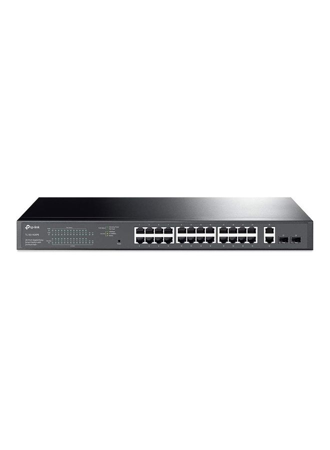TP-LINK - 28-Port Gigabit PoE Easy Smart Switch (TL-SG1428PE) - 24 x PoE+ @250W, 2 x SFP, Rackmount, Limited Lifetime Protection,Works w/ Omada EAPs Black - Image 1