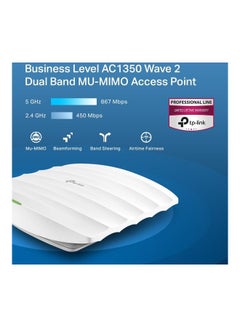 TP-LINK EAP223 w/No Adapter Omada AC1350 Gigabit Wireless Access Point Business WiFi Solution w/Mesh Support, Seamless Roaming & MU-MIMO PoE Powered SDN Integrated Cloud Access & Omada App White  - Image 2