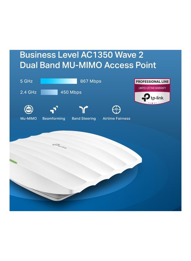 TP-LINK EAP223 w/No Adapter Omada AC1350 Gigabit Wireless Access Point Business WiFi Solution w/Mesh Support, Seamless Roaming & MU-MIMO PoE Powered SDN Integrated Cloud Access & Omada App White  - Image 2