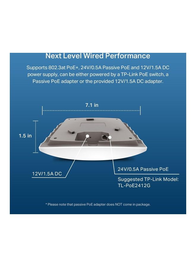 TP-LINK EAP223 w/No Adapter Omada AC1350 Gigabit Wireless Access Point Business WiFi Solution w/Mesh Support, Seamless Roaming & MU-MIMO PoE Powered SDN Integrated Cloud Access & Omada App White  - Image 3