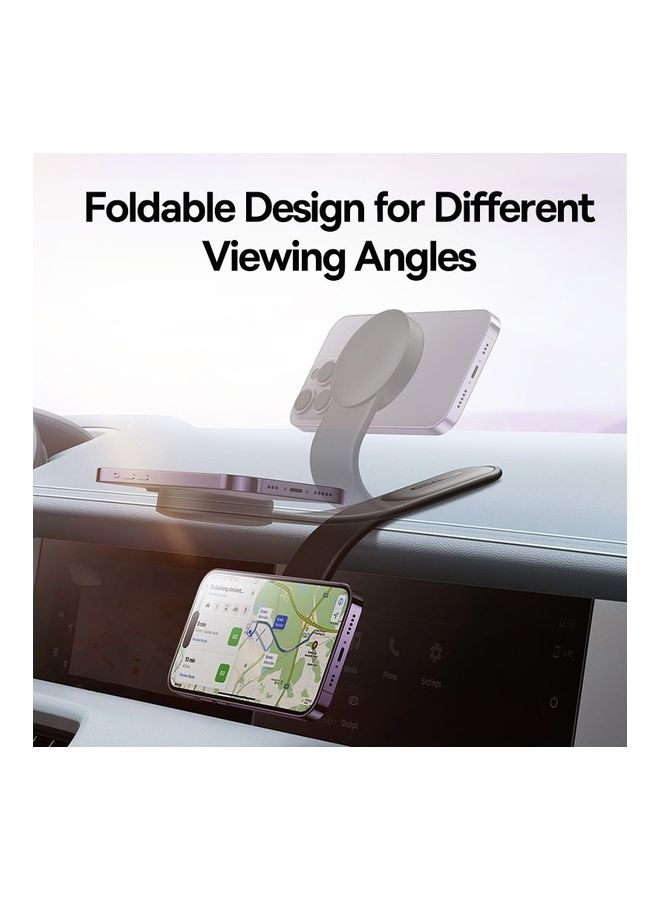 15W Wireless MagSafe Car Mount Charger – High-Quality Magnetic Fast Charger With Stable Grip For iPhone 16 Pro Max/Plus, 15 Pro Max/Plus, 14, 13, 12, Samsung S25/S24/S23, Ultra-Fast Charging, Qi-Certified, Adjustable Viewing Angle, Dashboard Mount, Compatible with Tesla, SUVs, Trucks, Universal Fit, Compact Design, Durable Build, Anti-Slip, Heat Resistant, Easy Installation, Wireless Car Charger Holder, Hands-Free Charging, Safe and Secure Black
