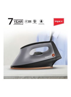 Impex Heavy Duty Dry Iron With Non-Stick Ceramic Sole Plate 1200W Power Long Life Thermostat Overheat Protection 1200 W IB 191 Black/Grey  - Image 3