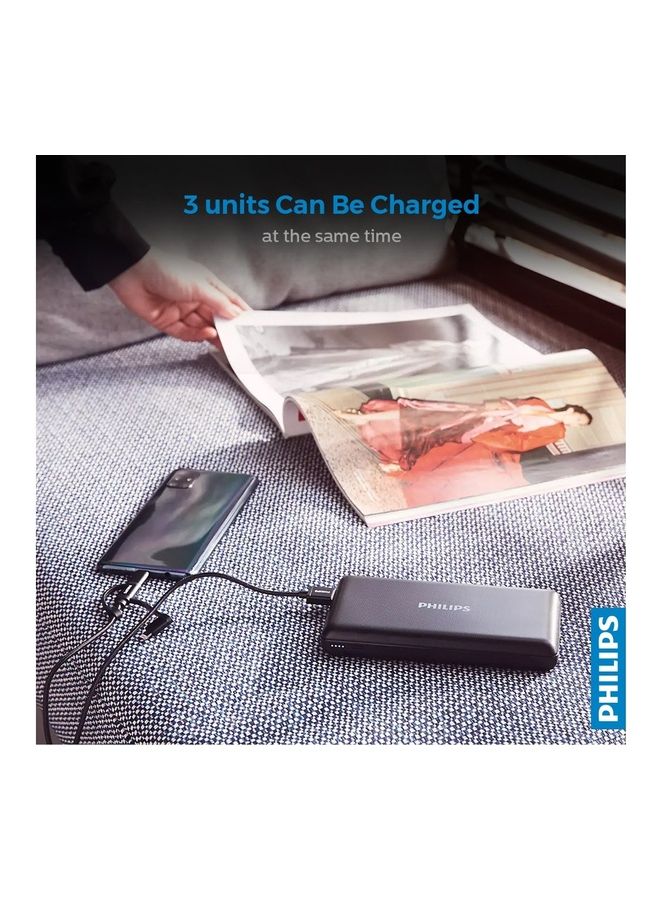 Philips 20000 mAh Portable Power Bank 1 USB C 2 USB A Ports Compatible With iPhone Android, Air pod, iPad And More Black - Image 4