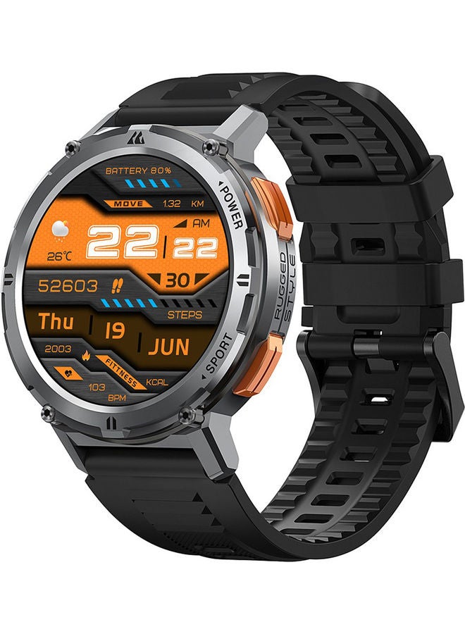 KOSPET - Tank T2 1.43 Inch Amoled Always On Display Bluetooth Answer Make Call Smart Watches For Men 5 ATM US Military Certified With 70 Sport Modes For Android IOS Iphones Silicone Band, Silver - Image 1