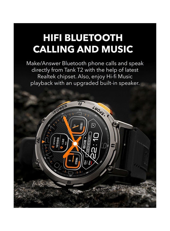 KOSPET - Tank T2 1.43 Inch Amoled Always On Display Bluetooth Answer Make Call Smart Watches For Men 5 ATM US Military Certified With 70 Sport Modes For Android IOS Iphones Silicone Band, Silver - Image 1