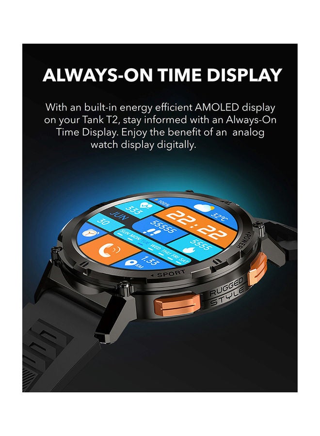 KOSPET - Tank T2 1.43 Inch Amoled Always On Display Bluetooth Answer Make Call Smart Watches For Men 5 ATM US Military Certified With 70 Sport Modes For Android IOS Iphones Silicone Band, Silver - Image 1