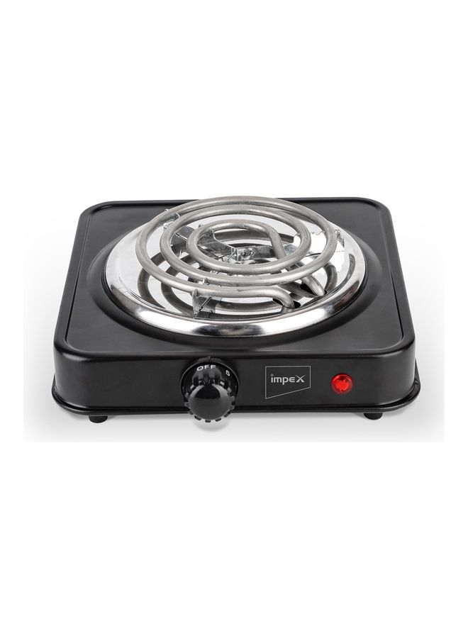 Impex Electric Single Coil Hot Plate With Power, Durable Metal Housing, Adjustable Temperature Control, Overheat Protection 1000.0 W HP 100 Black - Image 1