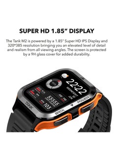 Tank M2 Bluetooth Answer Make Call Smart Watches For Men 5 ATM US Military Certified With 70 Sport Modes 1.85 Inch For Android IOS IPhones With Heart Rate Blood Pressure Black/Orange - v1693300140/N53433043A_8