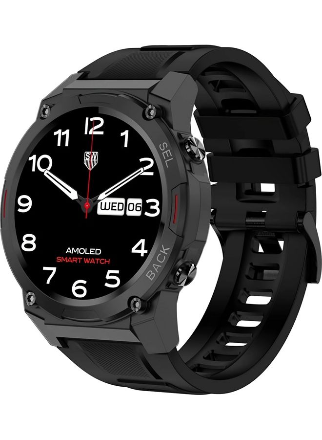 Dream Smartwatch For Men With AMOLED Always On Display Bluetooth Calling Waterproof Fitness Watches For Android iOS Black 