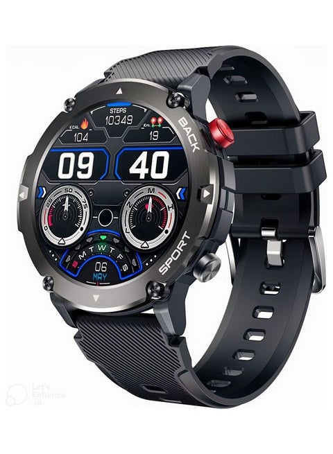 Smart Watch For Men Code21 With Bluetooth Calling And Fitness Tracker Waterproof 20 Sports Mode Black