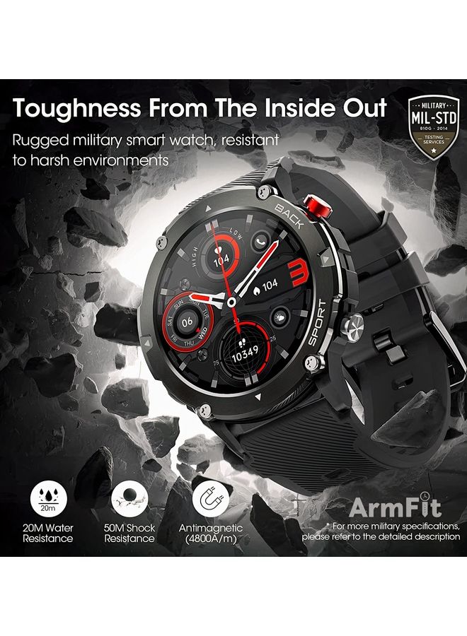 ArmFit - Smart Watch For Men Code21 With Bluetooth Calling And Fitness Tracker Waterproof 20 Sports Mode Black - Image 1