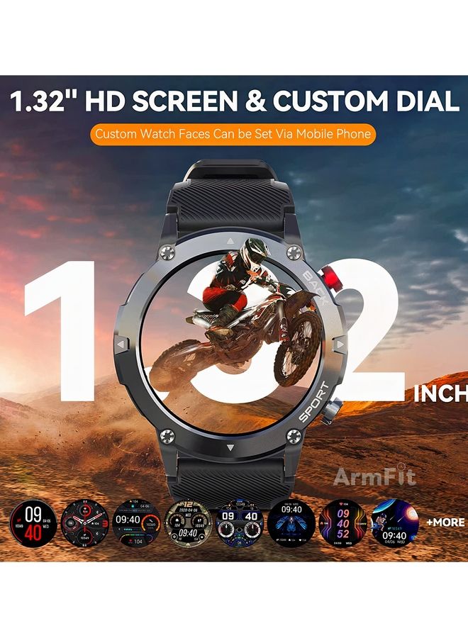 ArmFit - Smart Watch For Men Code21 With Bluetooth Calling And Fitness Tracker Waterproof 20 Sports Mode Black - Image 1