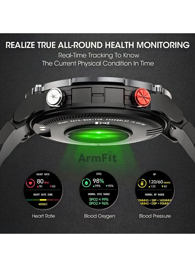 ArmFit - Smart Watch For Men Code21 With Bluetooth Calling And Fitness Tracker Waterproof 20 Sports Mode Black - Image 1