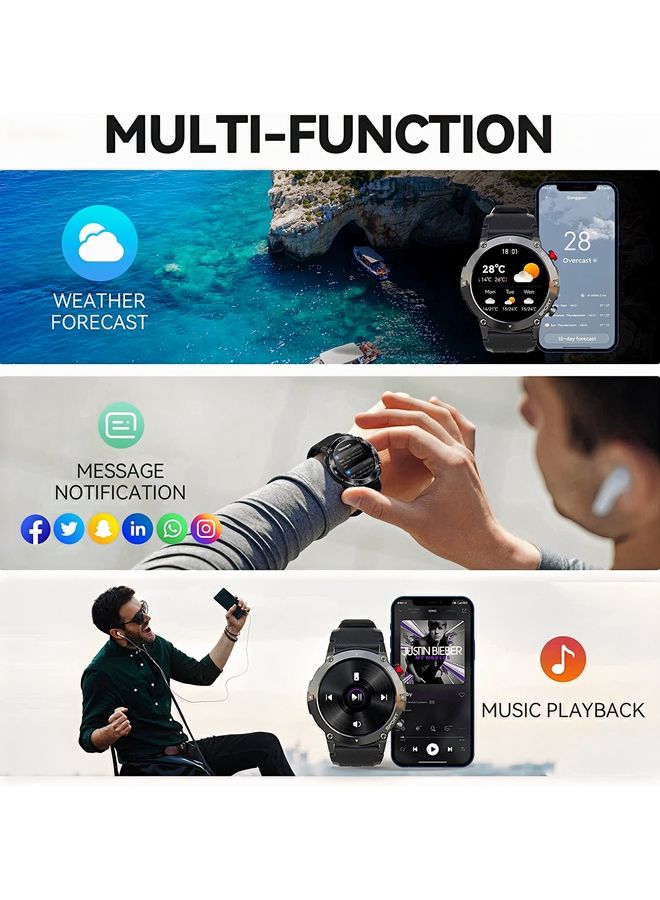 ArmFit - Smart Watch For Men Code21 With Bluetooth Calling And Fitness Tracker Waterproof 20 Sports Mode Black - Image 1