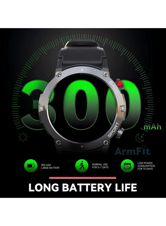 ArmFit - Smart Watch For Men Code21 With Bluetooth Calling And Fitness Tracker Waterproof 20 Sports Mode Black - Image 1