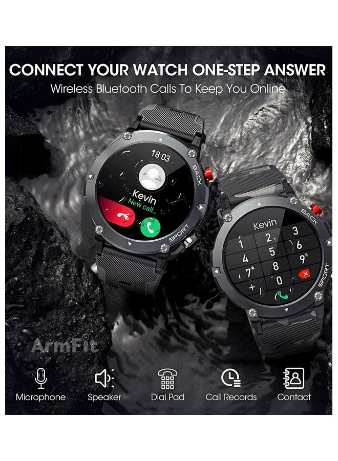 ArmFit - Smart Watch For Men Code21 With Bluetooth Calling And Fitness Tracker Waterproof 20 Sports Mode Black - Image 1