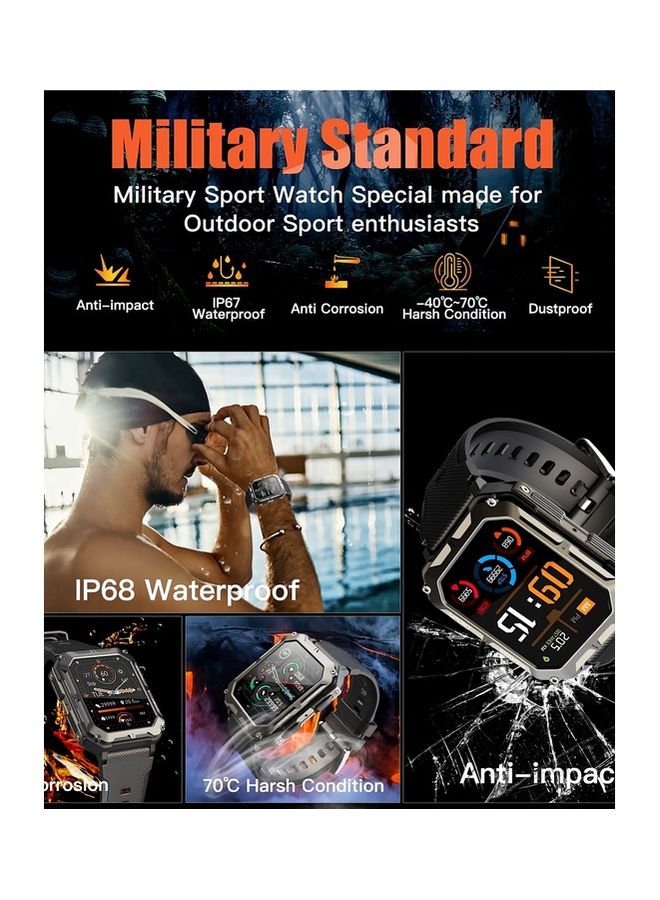 ArmFit - Smart Watch For Men With Bluetooth Calling And Fitness Tracker Waterproof Black - Image 1