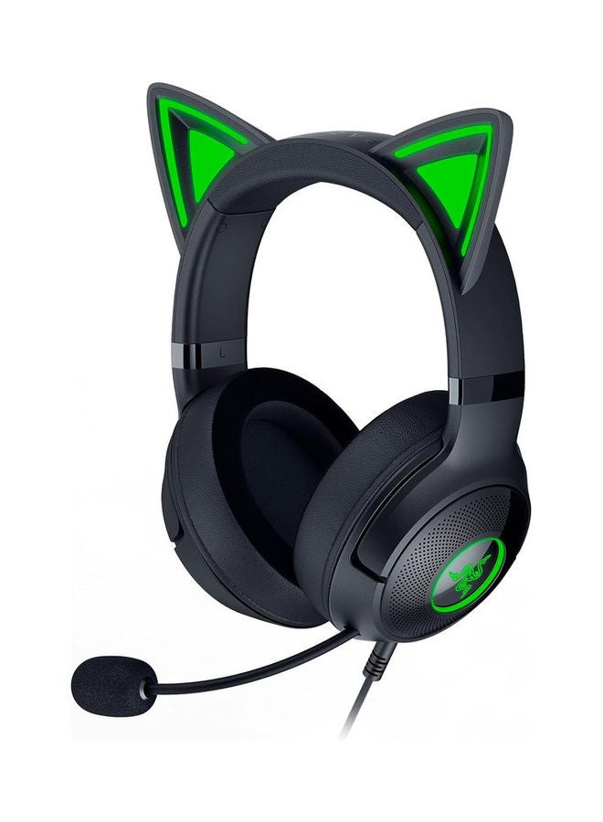 RAZER - Razer Kraken Kitty V2 - Wired RGB Headset with Kitty Ears - Black - Image 1