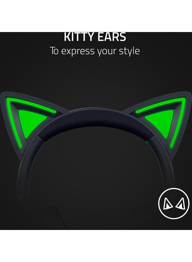 RAZER - Razer Kraken Kitty V2 - Wired RGB Headset with Kitty Ears - Black - Image 1