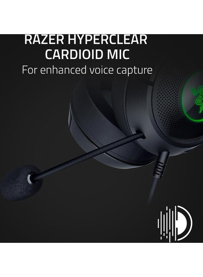 RAZER - Razer Kraken Kitty V2 - Wired RGB Headset with Kitty Ears - Black - Image 1