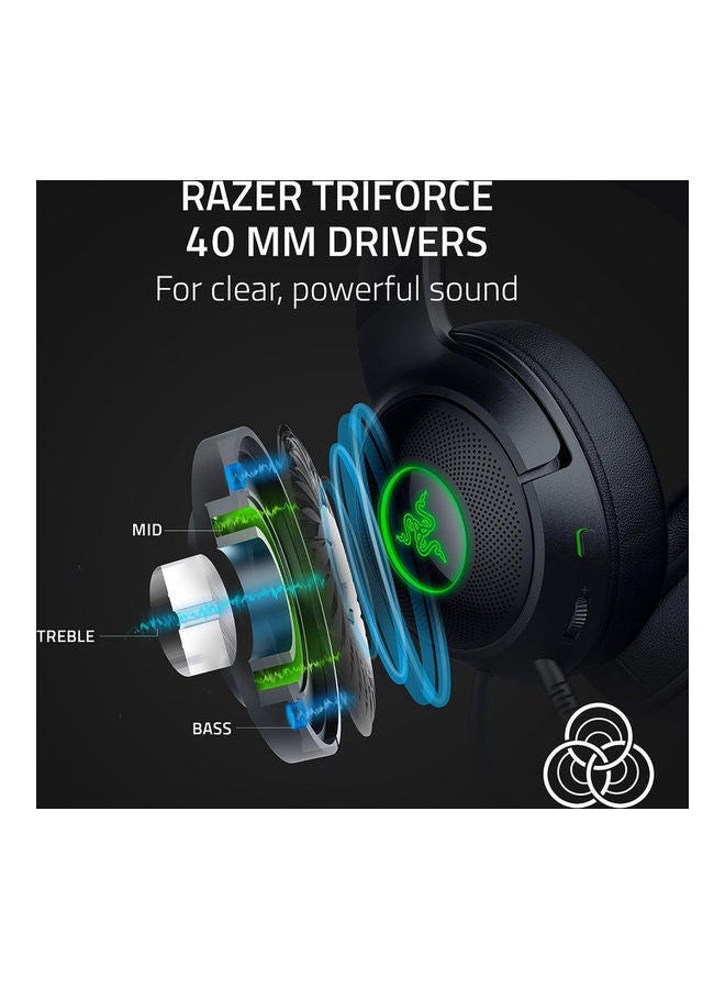 RAZER - Razer Kraken Kitty V2 - Wired RGB Headset with Kitty Ears - Black - Image 1
