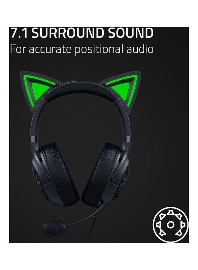 RAZER - Razer Kraken Kitty V2 - Wired RGB Headset with Kitty Ears - Black - Image 1