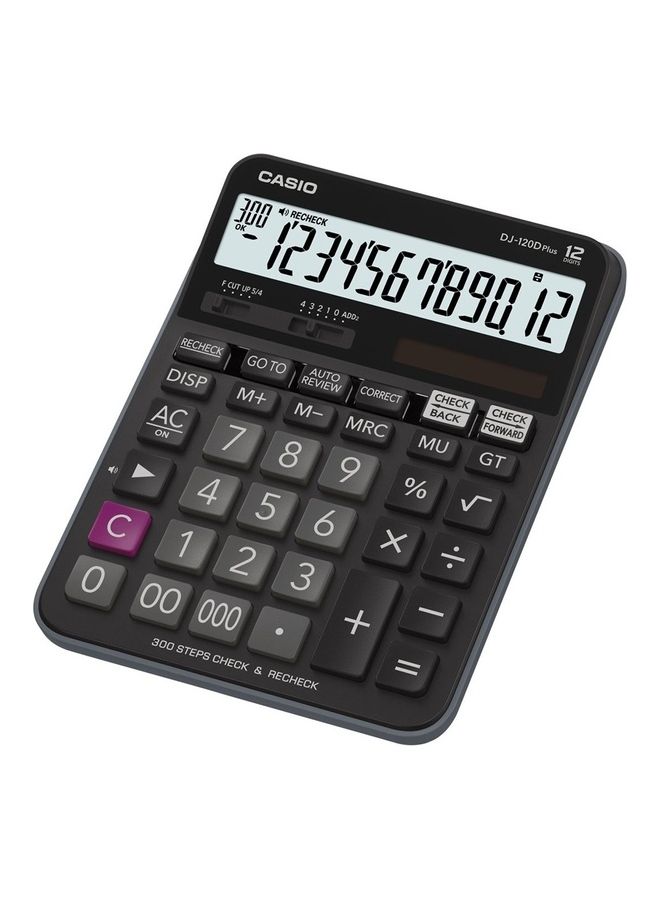 CASIO 12-Digit Basic Calculator 300 Steps Check & Recheck Black  - Image 1