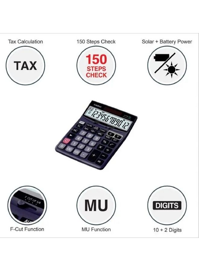 CASIO 12-Digit Basic Calculator 300 Steps Check & Recheck Black  - Image 3