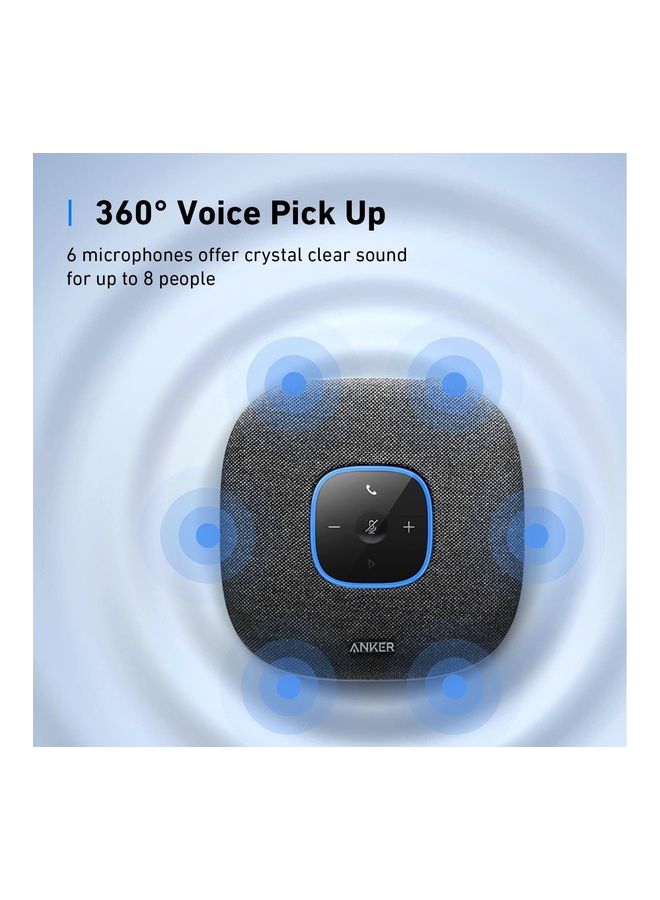 Anker - PowerConf S3 Speakerphone Plus 6 Mics, Enhanced Voice Pickup, 24H Call Time, App Control, Bluetooth 5, USB C, Conference Speaker Compatible With Leading Platforms, Home Office Black - Image 1