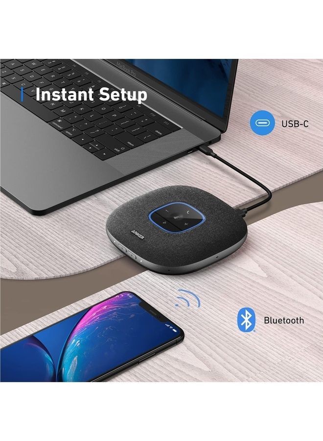 Anker - PowerConf S3 Speakerphone Plus 6 Mics, Enhanced Voice Pickup, 24H Call Time, App Control, Bluetooth 5, USB C, Conference Speaker Compatible With Leading Platforms, Home Office Black - Image 1