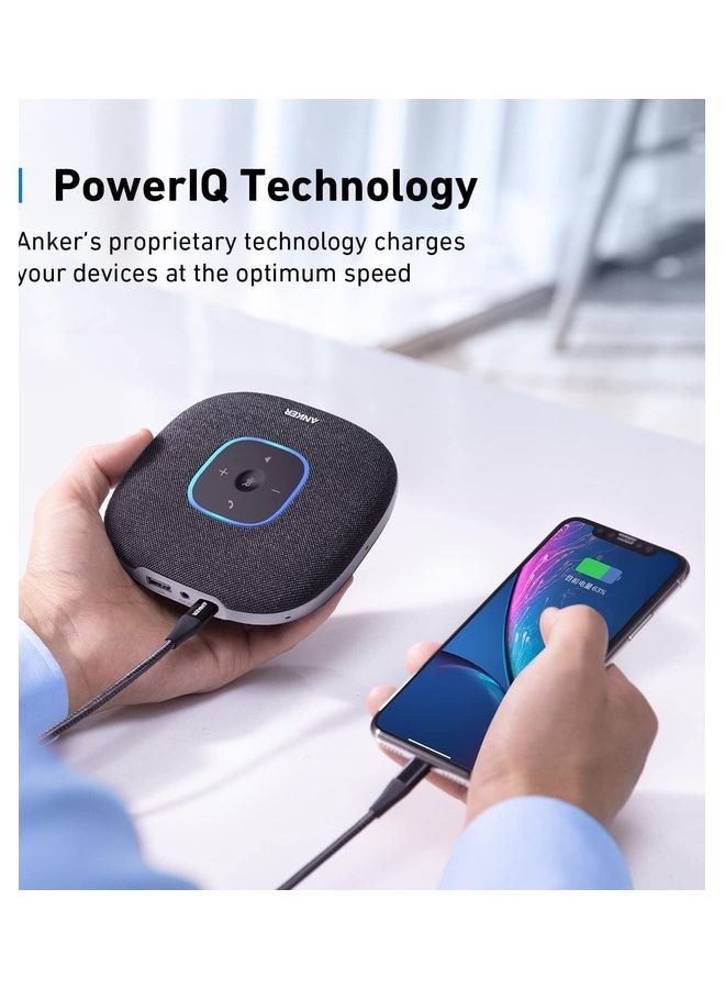 Anker - PowerConf S3 Speakerphone Plus 6 Mics, Enhanced Voice Pickup, 24H Call Time, App Control, Bluetooth 5, USB C, Conference Speaker Compatible With Leading Platforms, Home Office Black - Image 1
