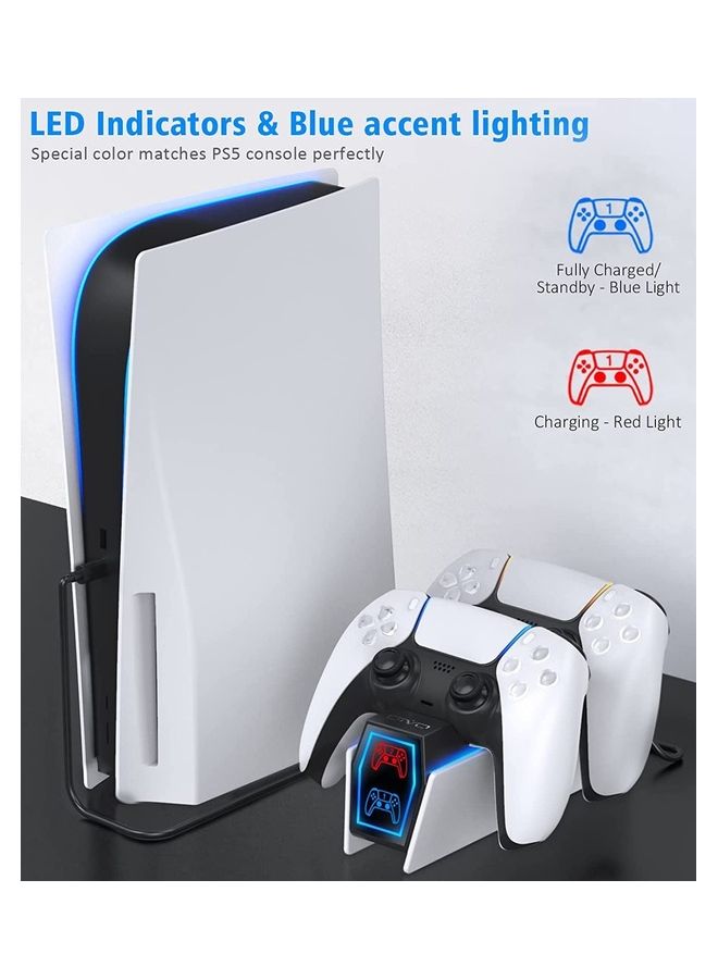 Oivo - Charging Station 2H Fast Charger Playstation 5 Dual Sense Upgrade Charging Dock With 2 Types Of Cable PS5 Charger For Dual PS5 Controller - Image 1