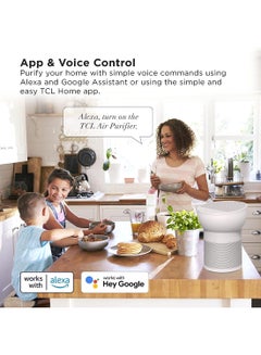 TCL Breeva A2 Smart Air Purifier With 4-Stage Clean, True HEPA (H13), Removes 99.97% of Dust / Bacteria / Odors, App & Voice Control TCL Breeva A2 White  - Image 3