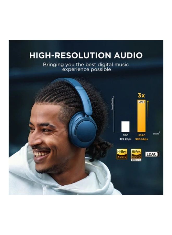 1MORE - Sono Flow Wireless Active Noise Cancelling Headphones With 5 ENC Mics For Clear Calls Deep Base Blue - Image 1