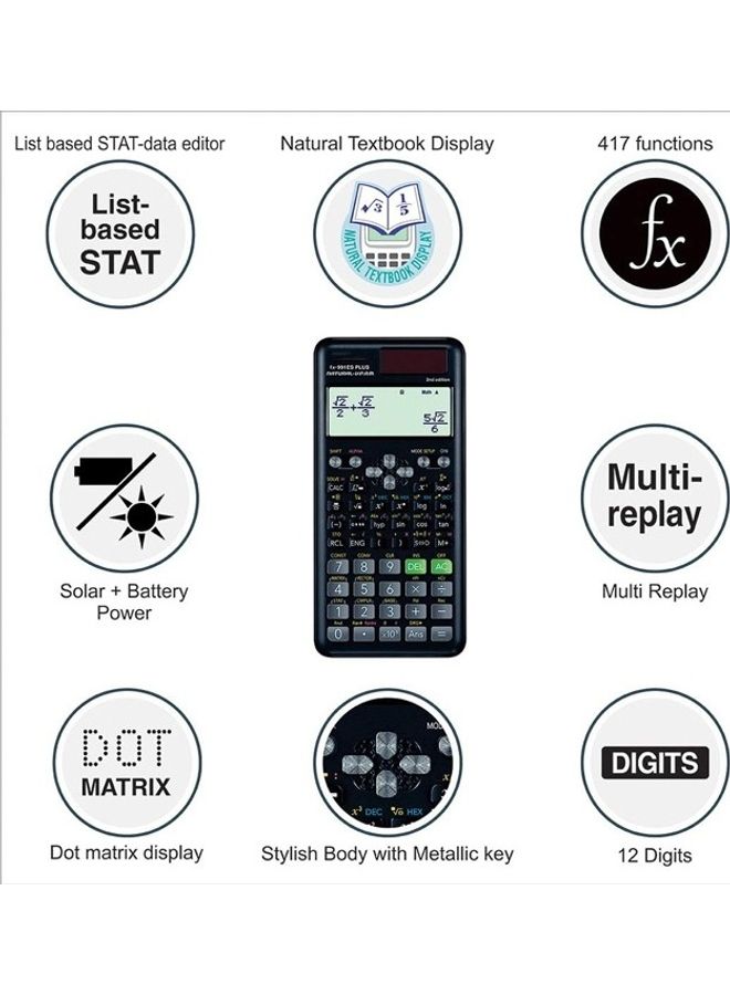 كاسيو FX-991ES Plus 2nd Edition Scientific Calculator Black - Image 2