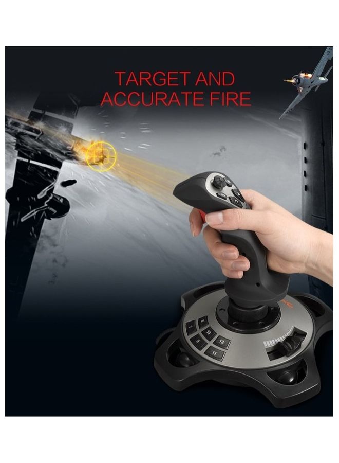 بي اكس ان 2113 Pro - جهاز محاكاة عصا التحكم USB Flight Stick PC Gamepad للتحكم في الألعاب السلكية لألعاب محاكاة عصا الطيران، مفتاح HAT متقدم بـ 4 محاور و8 اتجاهات، لنظام التشغيل Windows XP/VISTA/7/8/10  - Image 4