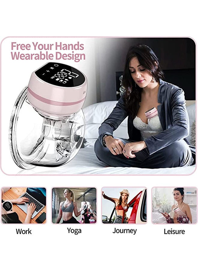 روك بو مضخة ثدي قابلة للارتداء DMG منخفضة الضوضاء غير مؤلمة ومجانية اليدين مضخة ثدي كهربائية محمولة 3 أوضاع 9 مستويات شاشة LCD وظيفة الذاكرة قابلة لإعادة الشحن مستخرج حليب فردي مع وضع تدليك 24 مم - Image 4