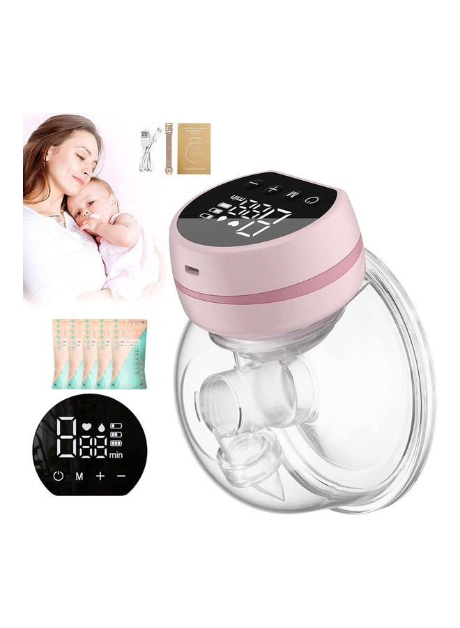 روك بو مضخة ثدي قابلة للارتداء DMG منخفضة الضوضاء غير مؤلمة ومجانية اليدين مضخة ثدي كهربائية محمولة 3 أوضاع 9 مستويات شاشة LCD وظيفة الذاكرة قابلة لإعادة الشحن مستخرج حليب فردي مع وضع تدليك 24 مم - Image 1